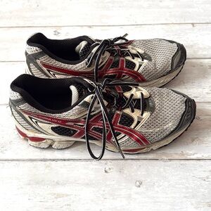 ASICS Men’s 10.5 Running Shoe Sneakers Gel Cumulus 12 Black Red